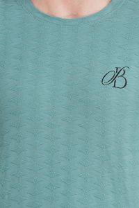 Men Sea Green Lycra T Shirt