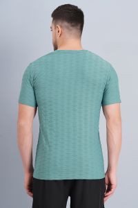 Men Sea Green Lycra T Shirt