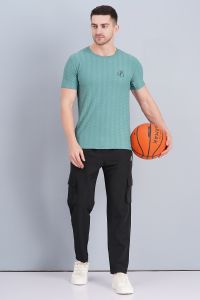 Men Sea Green Lycra T Shirt