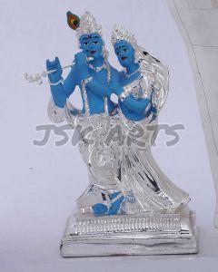 Silver Radha Krishna Statue
