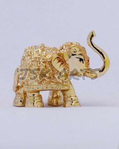 Golden Hand Carved Elephant Statue