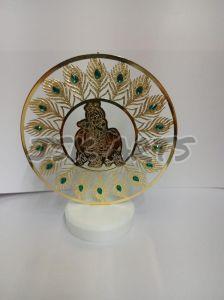Golden Lord Krishna Car Dashboard Idol