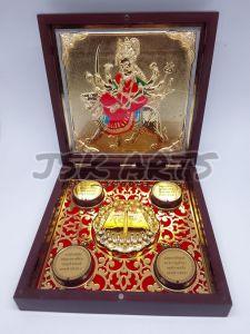 Jai Shree Amba Mata Gold Plated Photo Frame Box