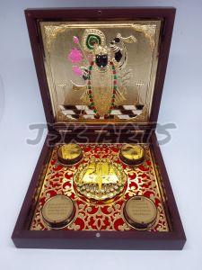 Jai Shreenath Gold Plated Photo Frame Box