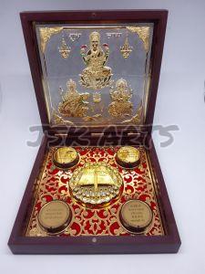 Laxmi Ganesh Gold Plated Photo Frame Box