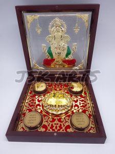 Lord Ganesh Gold Plated Photo Frame Box
