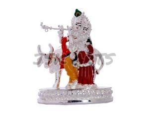 Silver Lord Krishna Statue
