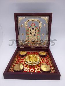 Tirupati Balaji Gold Plated Photo Frame Box