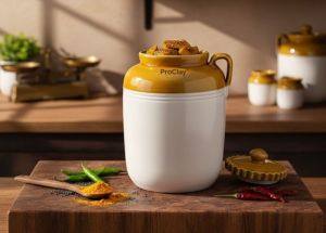 Glossy Ceramic Pickle Jar
