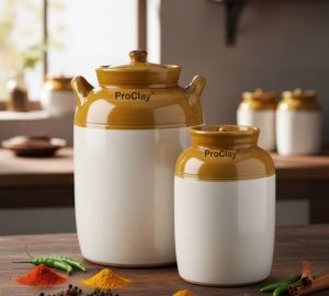 Glossy Ceramic Pickle Jar