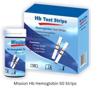 Mission HB Hemoglobin Test Strip | Accurate &AMP; Reliable Hemoglobin Testing | Pack of 50 Strips