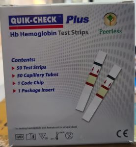 Quik Check Plus HB Hemoglobin Test Strips - Pack of 50 Test Strips