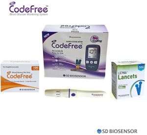 SD Codefree Glucometer Machine | Easy &AMP; Accurate Testing of Blood Glucose Levels At Home | SD Biosen