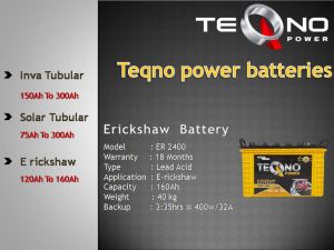 160Ah/18M Erickshaw Battery Teqno