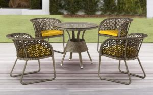 4 Seater HDPE Rattan Dinning Set