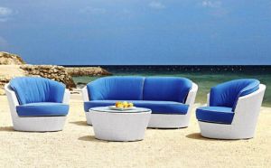 4 Seater Outdoor HDPE Rattan Sofa Set