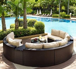 8 Seater Outdoor HDPE Rattan Table Sofa Set