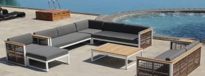 Braided Rope Outdoor Table Sofa Set