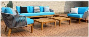 Teak Wood Outdoor Garden Sofa Table Set