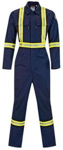 Navy Blue High Visibility Safety Coverall