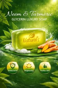 Natural\'S Care For Beauty Neem &AMP; Turmeric Glycerin Luxury Soap 100gm | Pack of 4 |