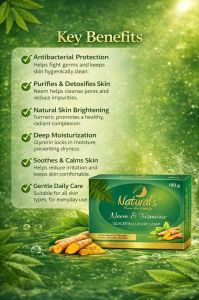 Natural\'S Care For Beauty Neem &AMP; Turmeric Glycerin Luxury Soap 100gm | Pack of 4 |