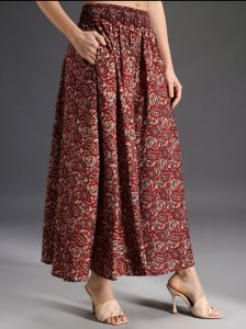 Ladies Hand Print Wide Leg Palazzo