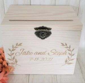 Personalized Wooden Wedding Card Box