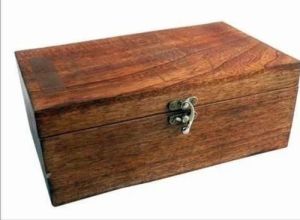 Polished Wooden Lock Storage Gift Box