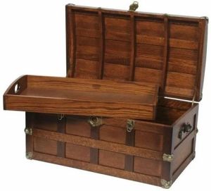 Vintage Wooden Storage Trunk Box