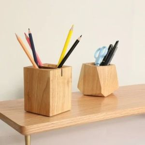 Wooden Desk Pen Pencil Holder