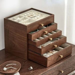 Wooden Jewellery Organizer Box With Drawers