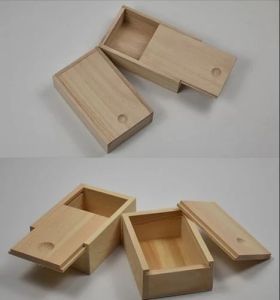 Wooden Sliding Lid Storage Box