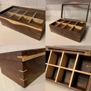 Wooden Tea Bag Organizer Box
