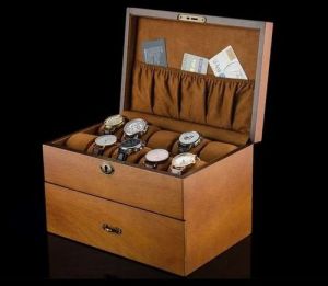 Wooden Watch Organizer Box With Drawer