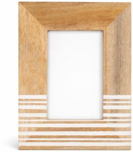Handcrafted Wooden Photo Frame with Floral Design - Elegant Picture Frame for Home Decor and Gifts