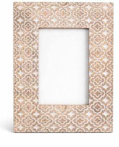 Handcrafted Wooden Photo Frame with Floral Design - Elegant Picture Frame for Home Decor and Gifts