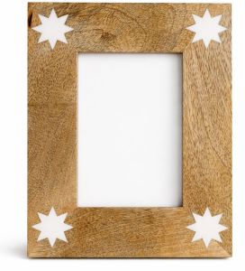 Handcrafted Wooden Photo Frame with Floral Design - Elegant Picture Frame for Home Decor and Gifts