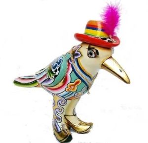 Hand Painted Bird Statue