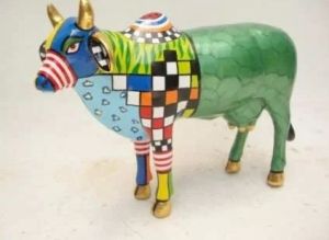 Hand Painted Cow Statue