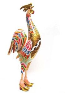 Hand Painted Rooster Statue
