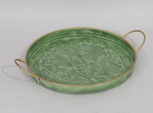 Enamel Tray with Handle