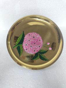 Round Brass Hand Paint Tray