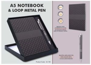 A5 Premium Notebook with Loop Metal Pen