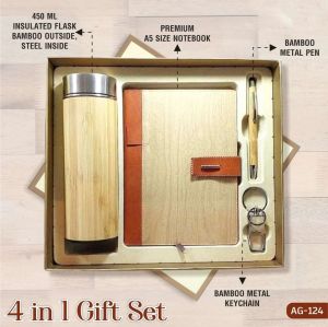 4 In 1 Brown Customized Corporate Gift Set