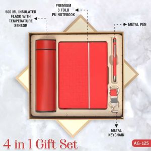 4 In 1 Brown Customized Corporate Gift Set