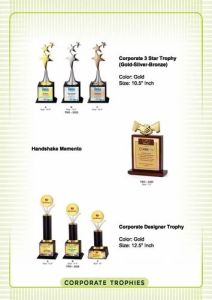Golden Finish Corporate Recognition Trophy