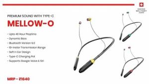 Mellow-O Type-C Wireless Neckband with Deep Bass & Long Playtime