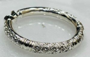 Men Silver Diamond Kada
