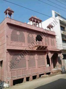 Outdoor Dholpur Sandstone Temple